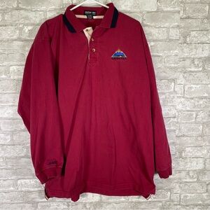 Vintage long sleeve Polo Shirt with catalyst logo 100% cotton size XL